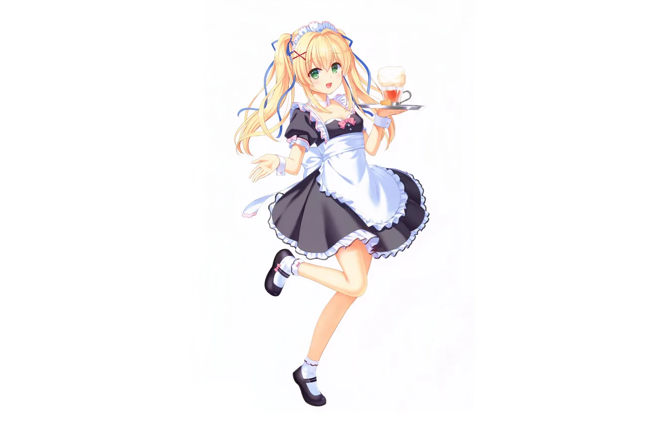 Photo wallpaper girl, sexy, cleavage, green eyes, long hair, dress, legs, boobs