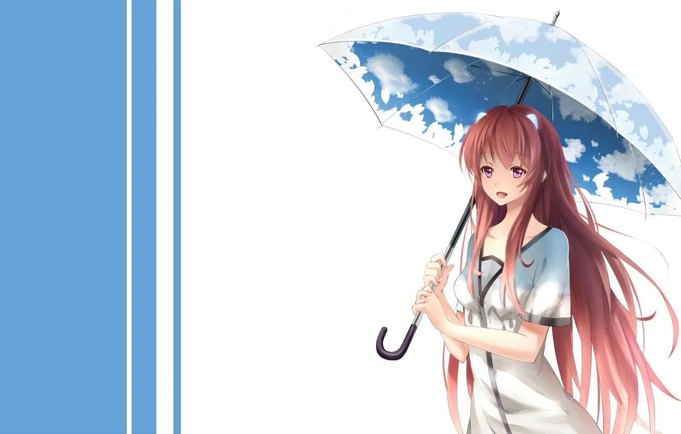 Photo wallpaper look, girl, joy, background, umbrella, art, yeluno upgrade