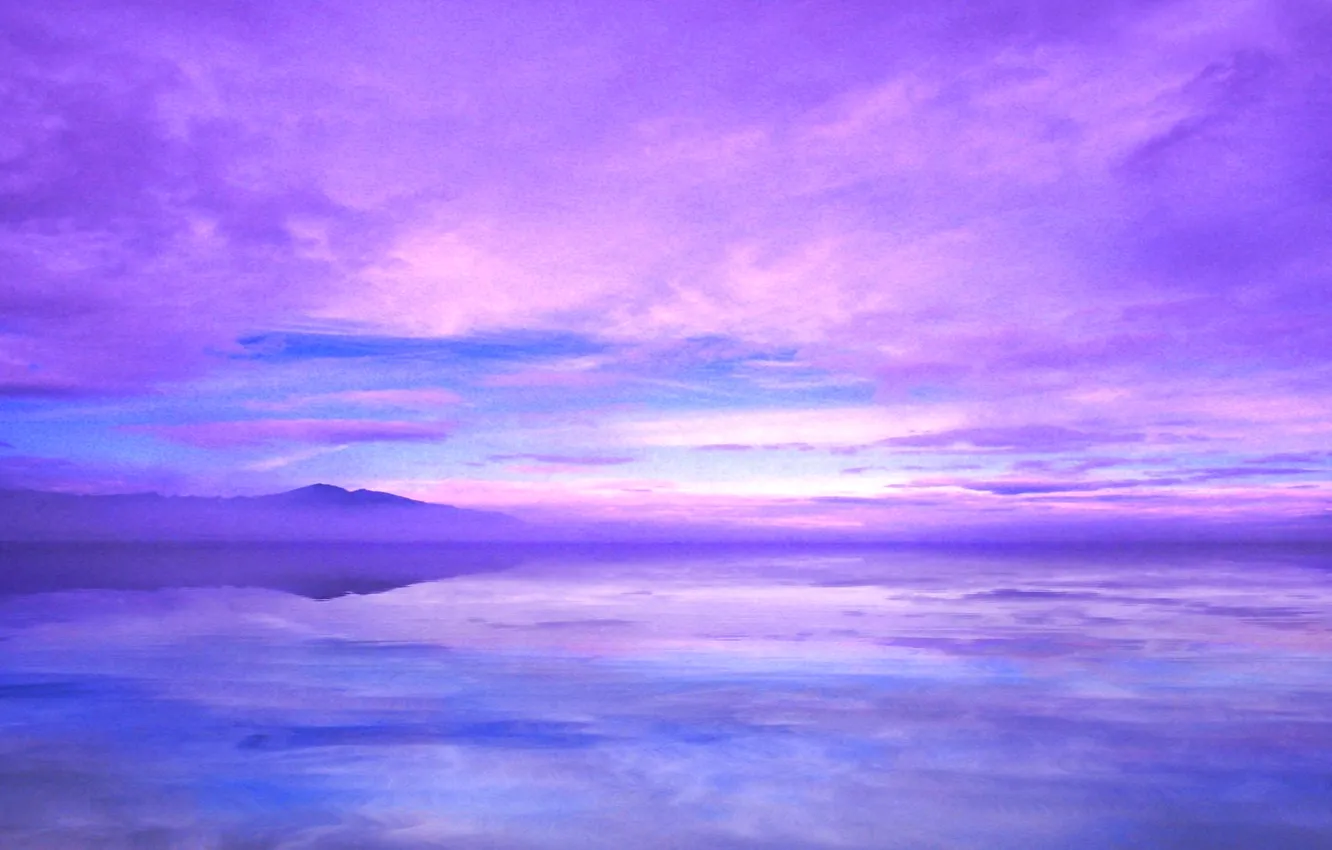 Photo wallpaper the sky, clouds, sunset, mountains, lake, reflection