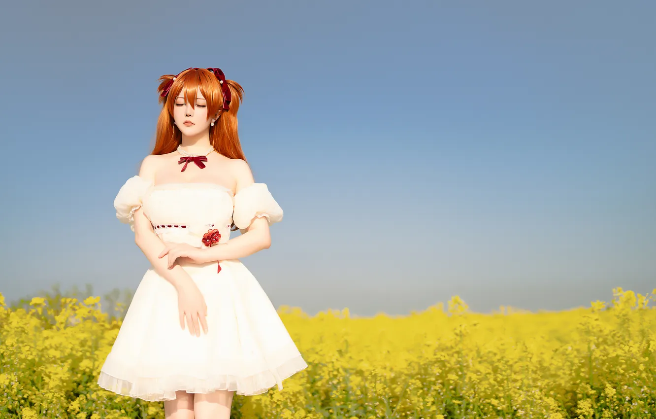 Photo wallpaper Neon Genesis Evangelion, Asuka Langley Soryu, model, women, redhead, cosplay, asian, anime girls