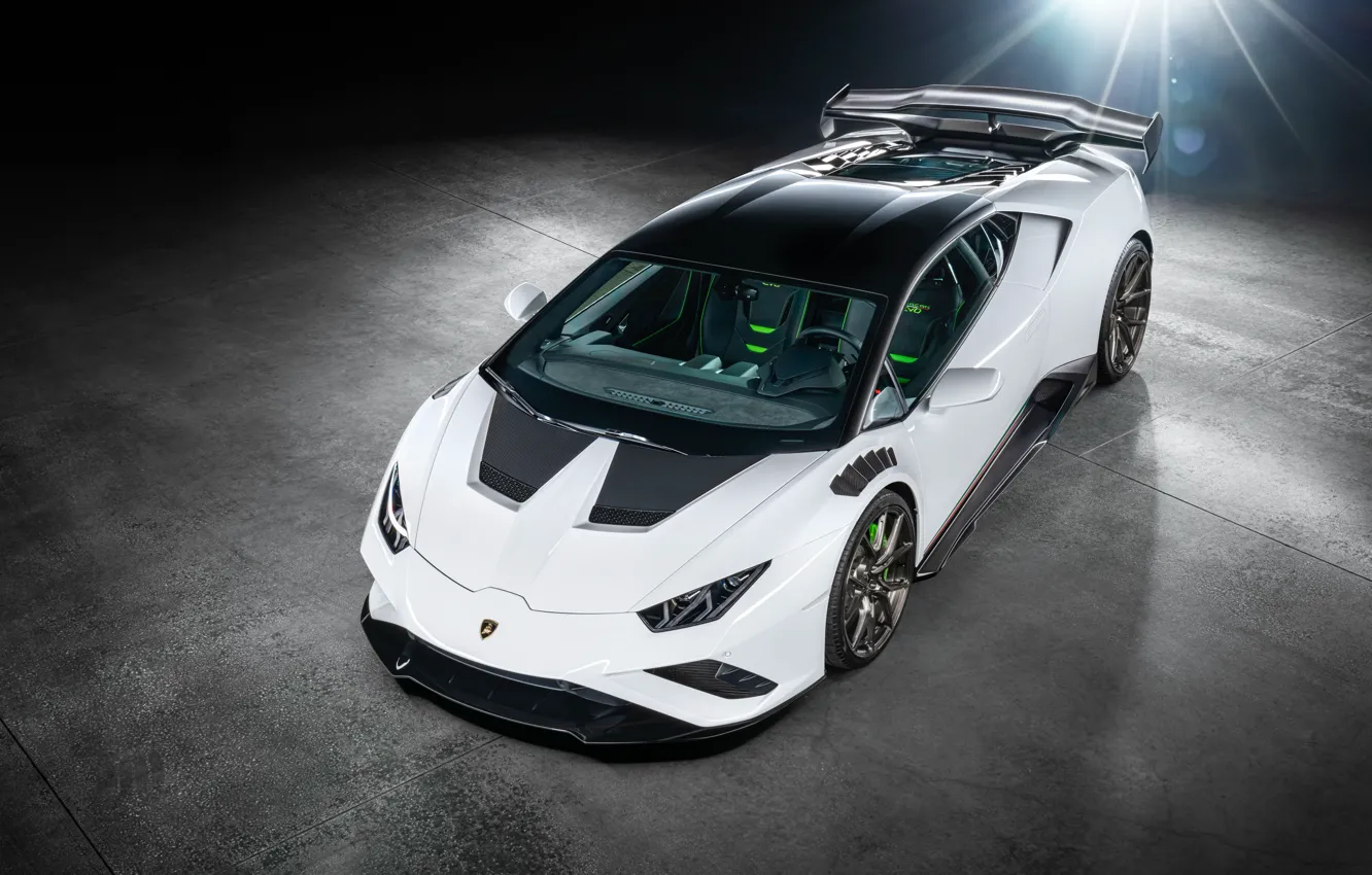 Photo wallpaper Lamborghini, white, Vorsteiner, Monza, Sportcar, Huracan, 2021, Huracan EVO
