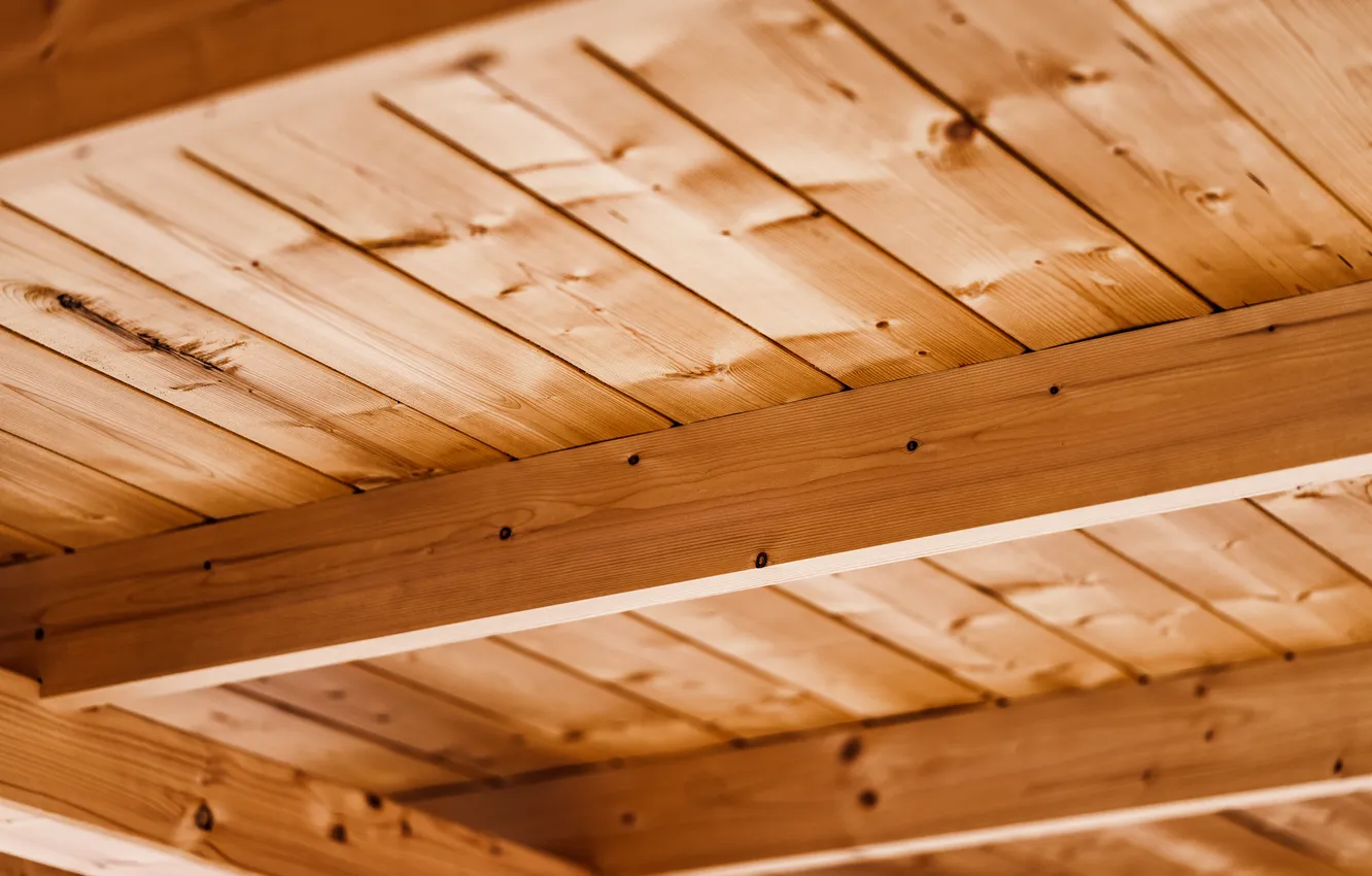 Photo wallpaper wood, beams, ceiling