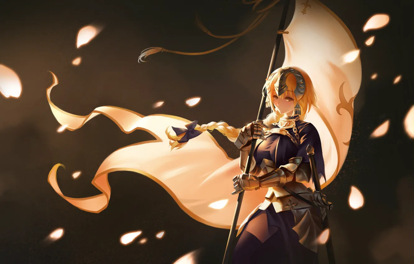 Photo wallpaper girl, background, anime, flag, Fate / Grand Order