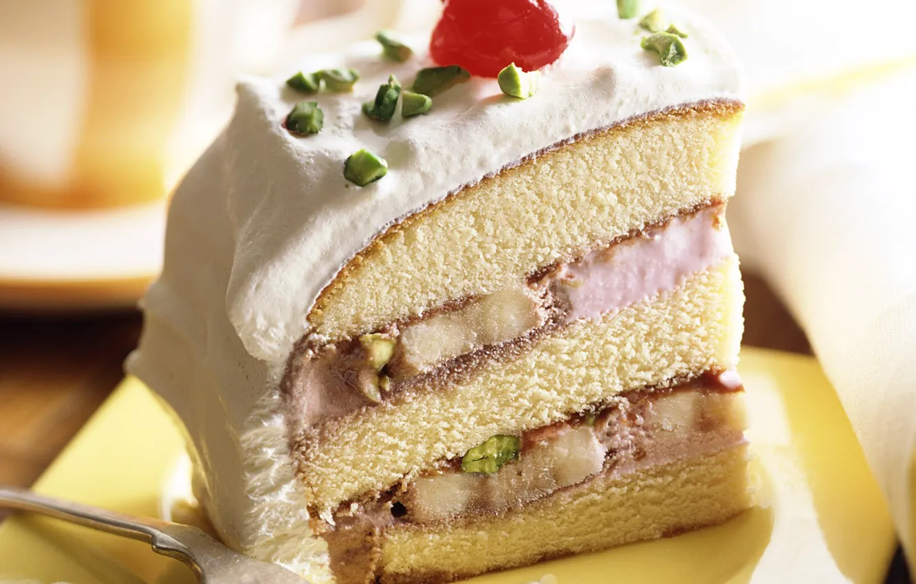 Photo wallpaper food, cake, cherry