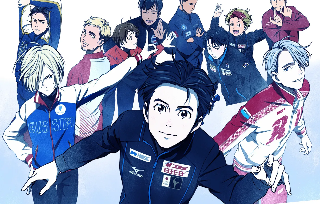Photo wallpaper anime, art, skaters, guys, characters, Yuri on Ice, Yuri on the ice, Victor Nikiforov