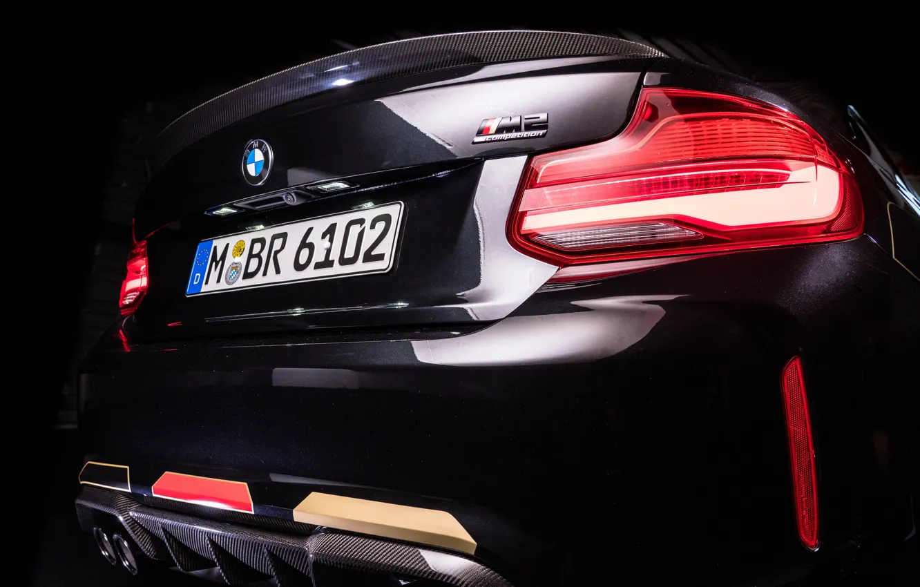 Photo wallpaper BMW, rear view, 2018, Competition, M Performance, F87, BMW M2, M Performance Accessories