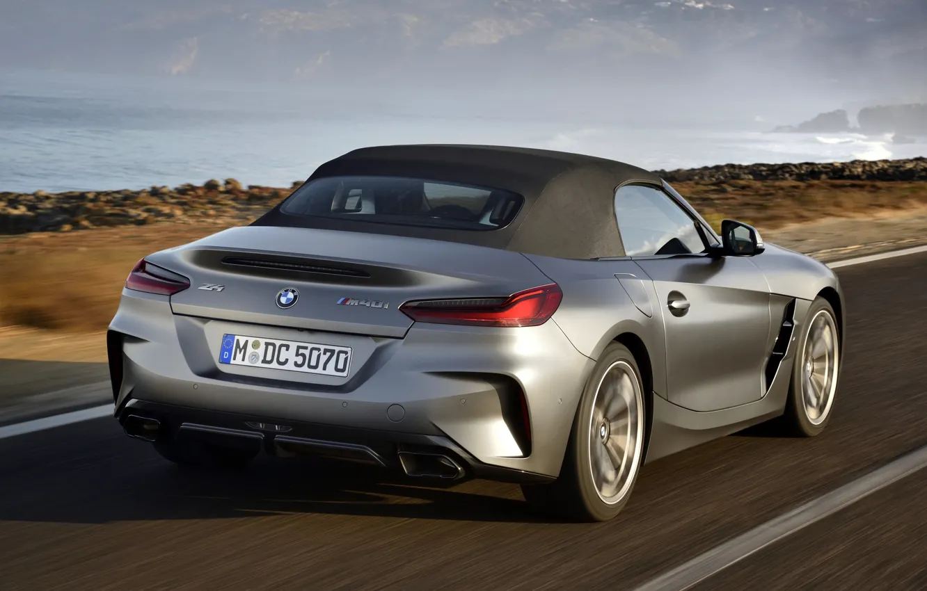 Photo wallpaper grey, rocks, BMW, Roadster, BMW Z4, M40i, Z4, 2019