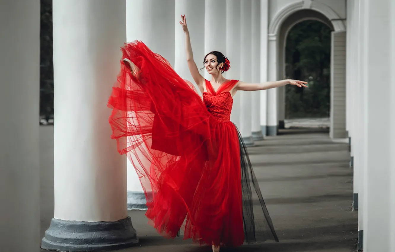 Photo wallpaper girl, dance, dress, ballerina