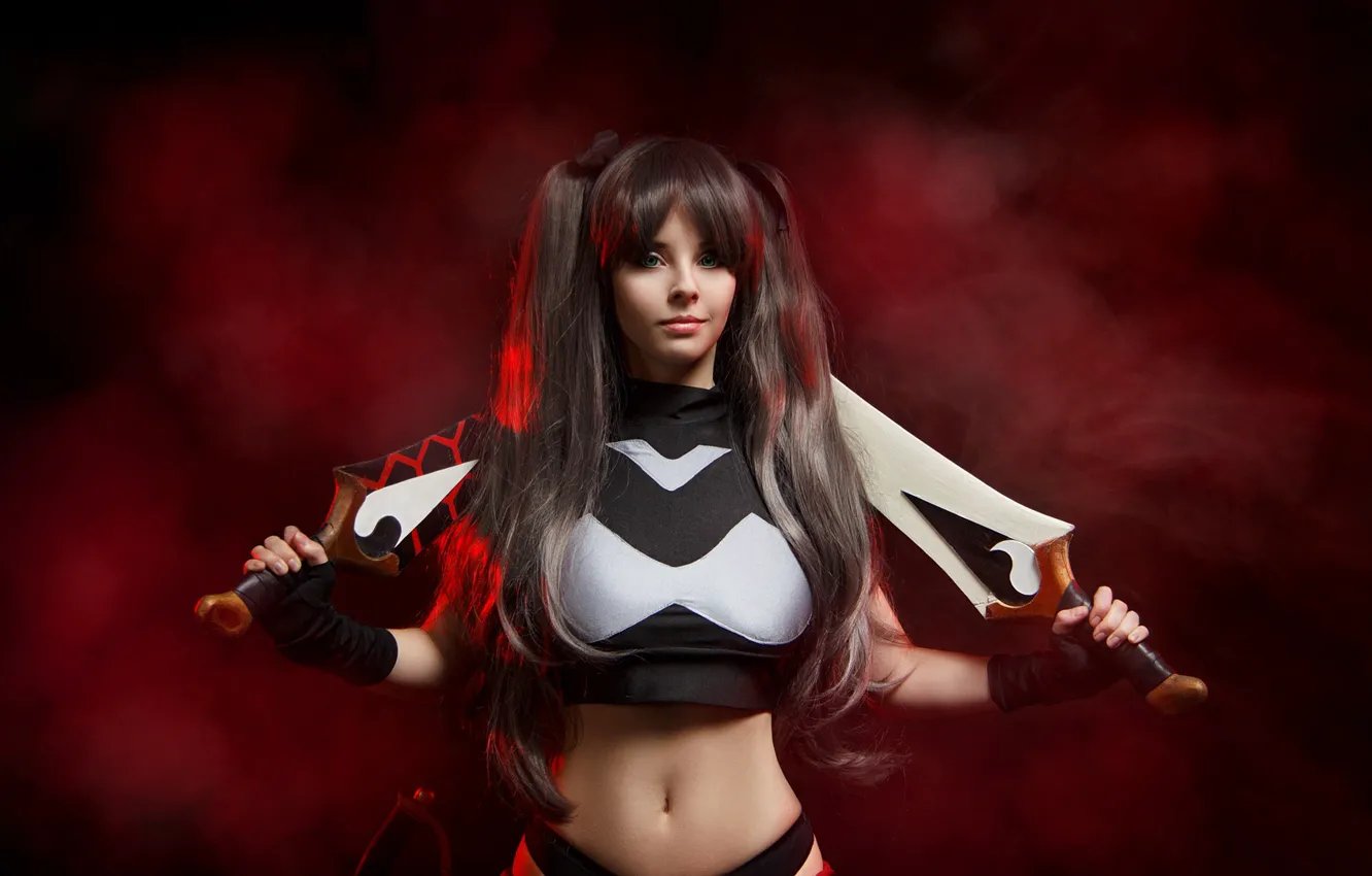 Photo wallpaper girl, sexy, Fate Stay Night, long hair, beautiful, pretty, cosplay, brunette