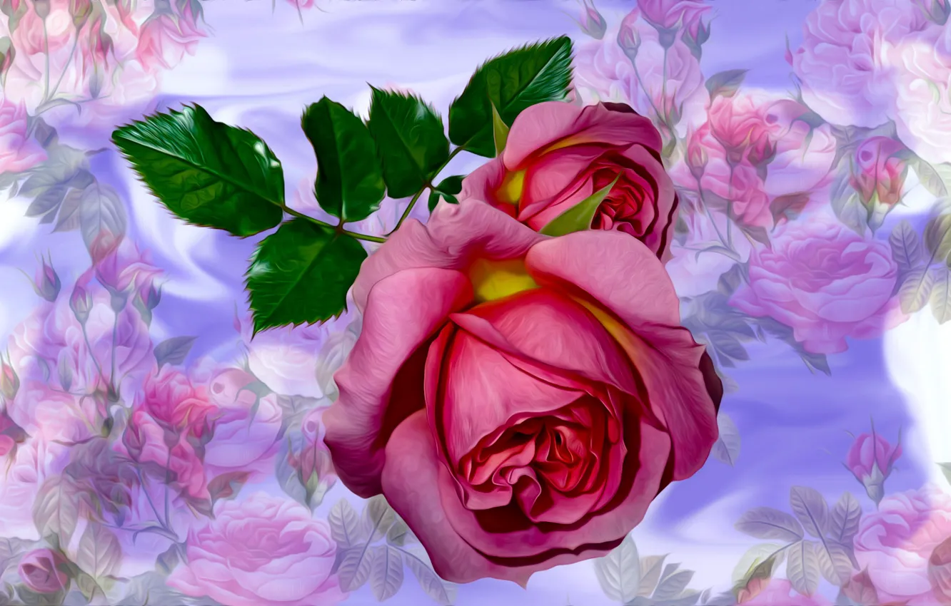 Photo wallpaper Graphics, Flower, Roza