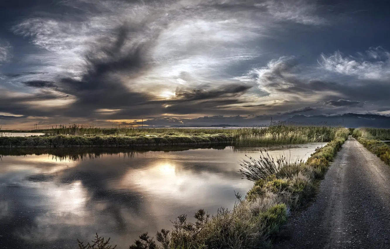 Photo wallpaper Andalusia, Ejido, Las Entinas, Road to Punta Sabinar