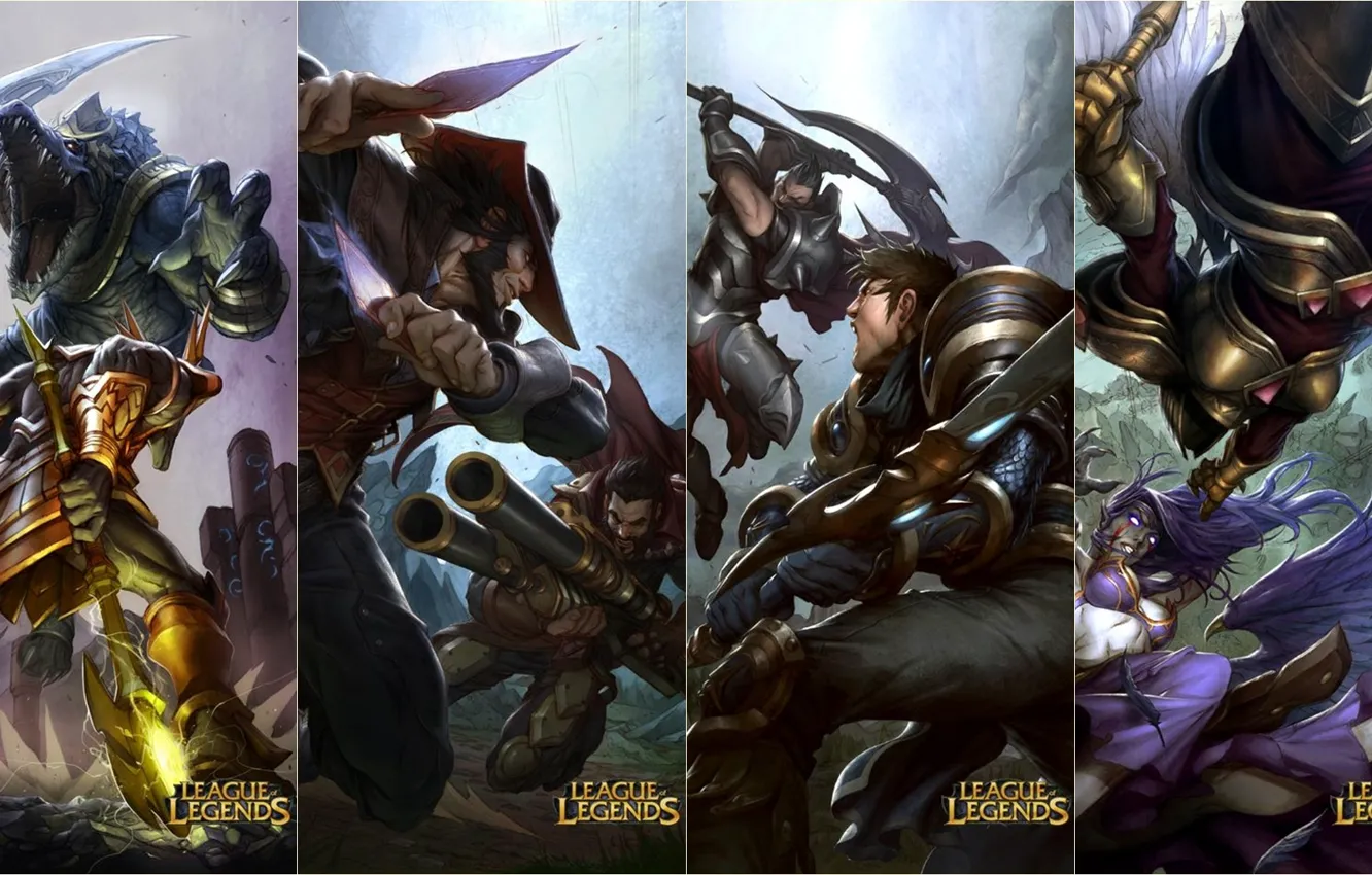 Photo wallpaper Renekton, LoL, Kayle, Morgana, League Of Legends, League Of Legends, Graves, Darius