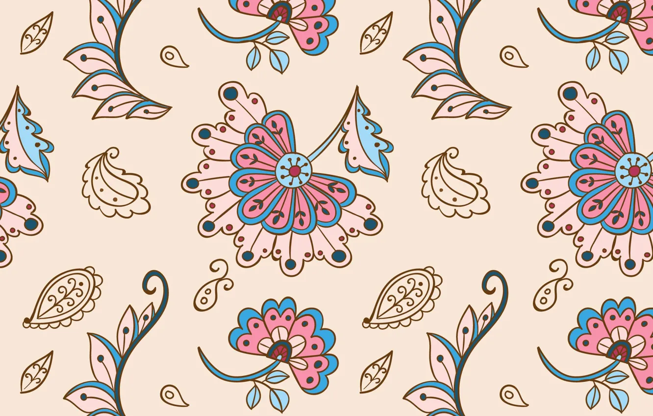 Photo wallpaper flowers, background, texture, textiles, seamless background
