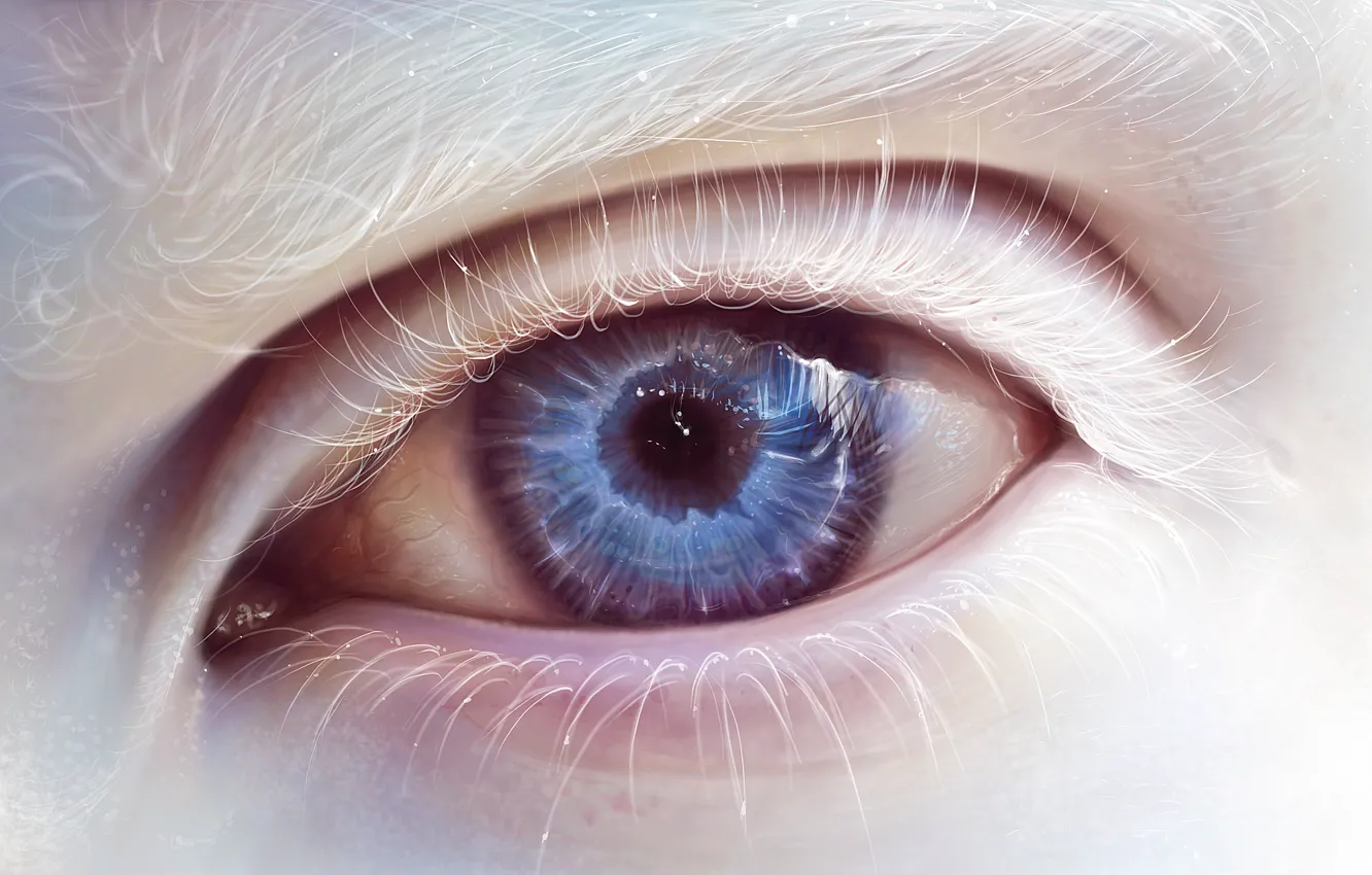 Photo wallpaper eyes, eyelashes, art, albino
