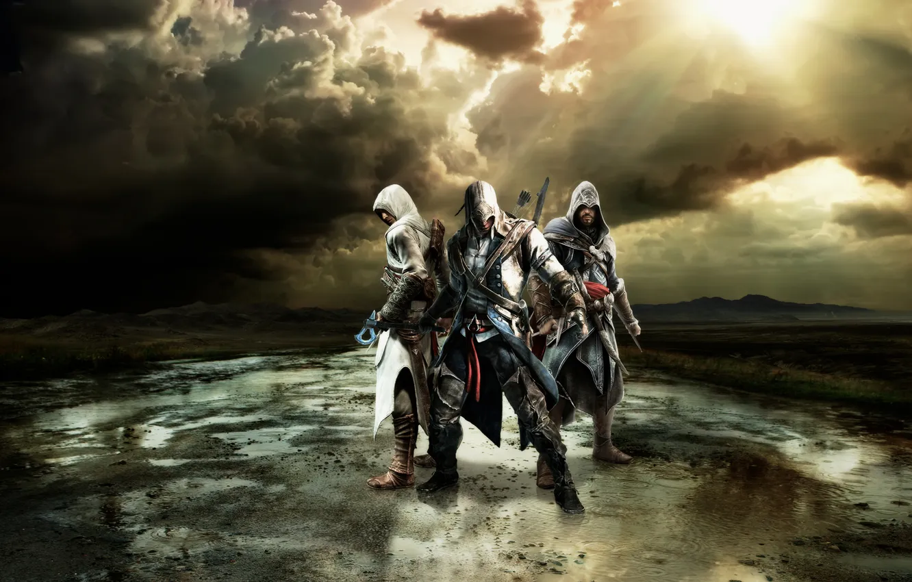Photo wallpaper Altair, Ezio, Connor, Assasins Creed