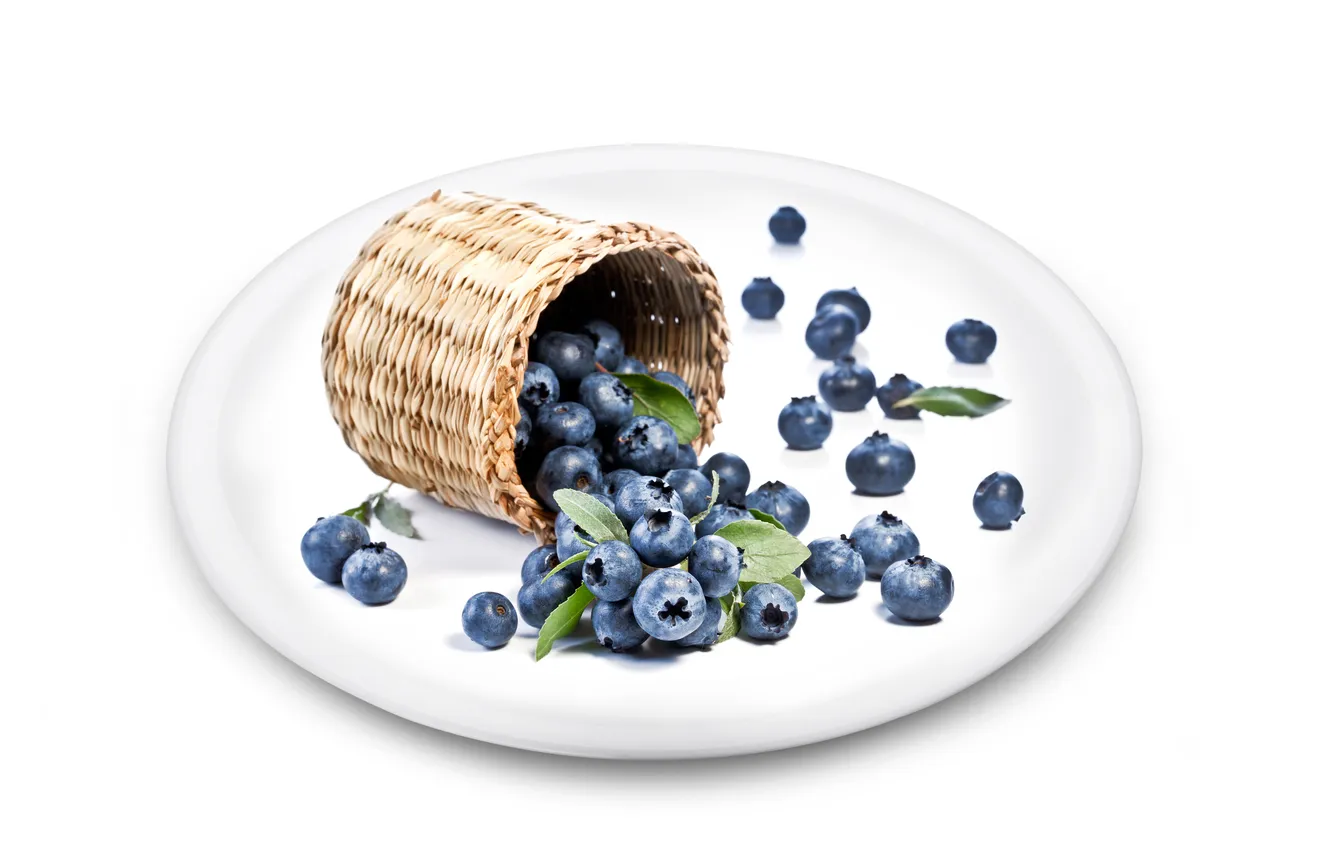 Photo wallpaper berries, blueberries, plate, tuason