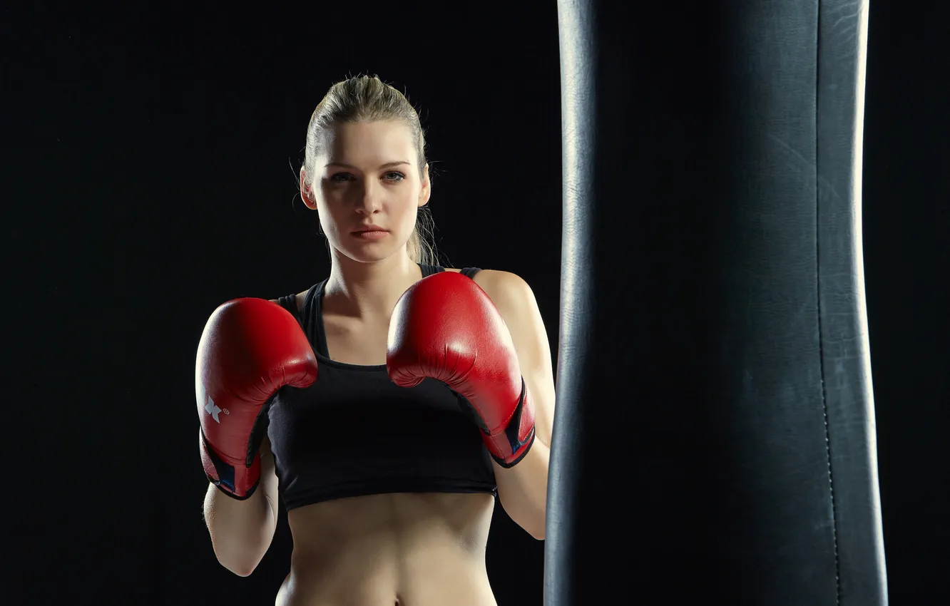 Photo wallpaper black, blow, beauty, boxing, blonde, body, champion, caucasian