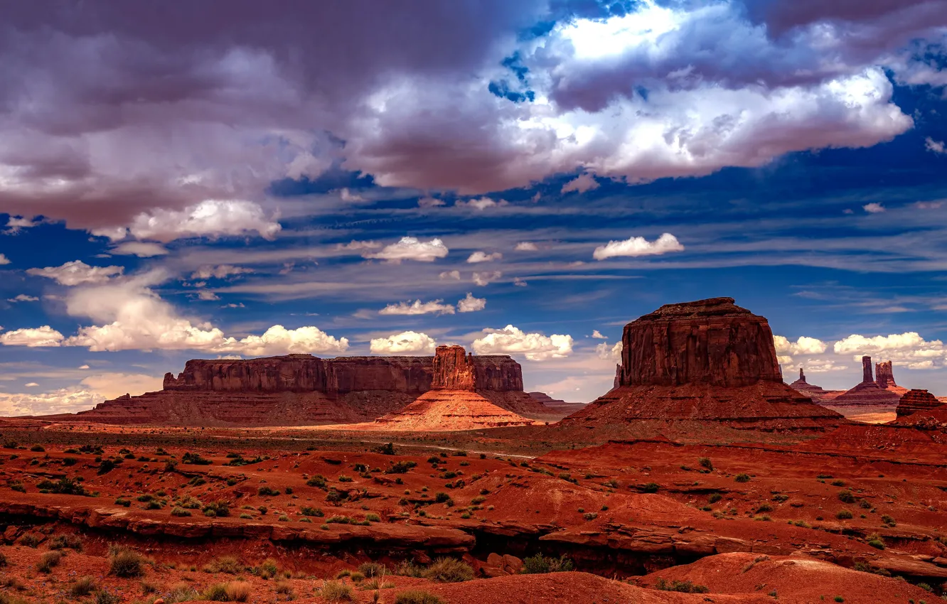 Photo wallpaper mountains, rocks, desert, canyon, Monument valley