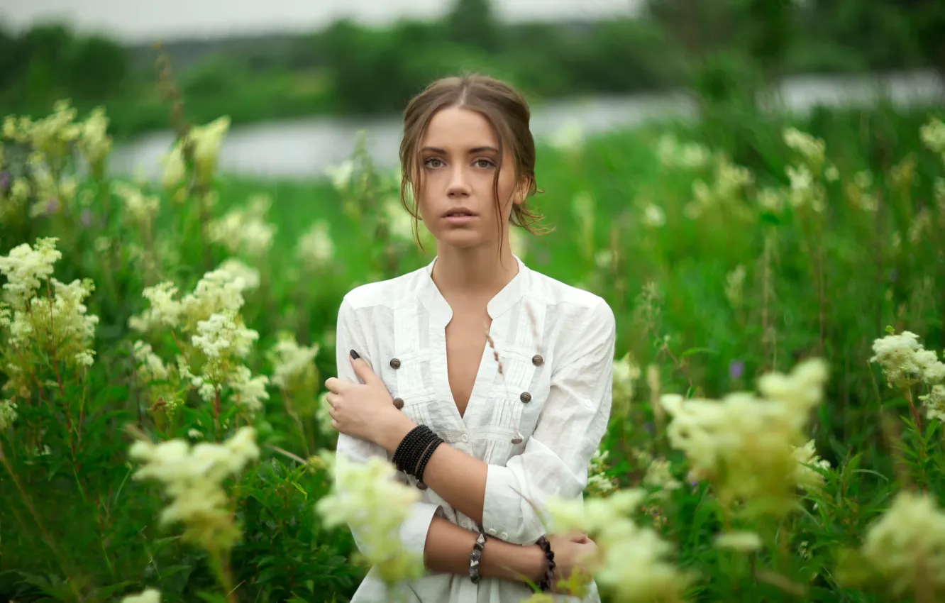 Photo wallpaper neckline, shirt, Kseniya Kokoreva