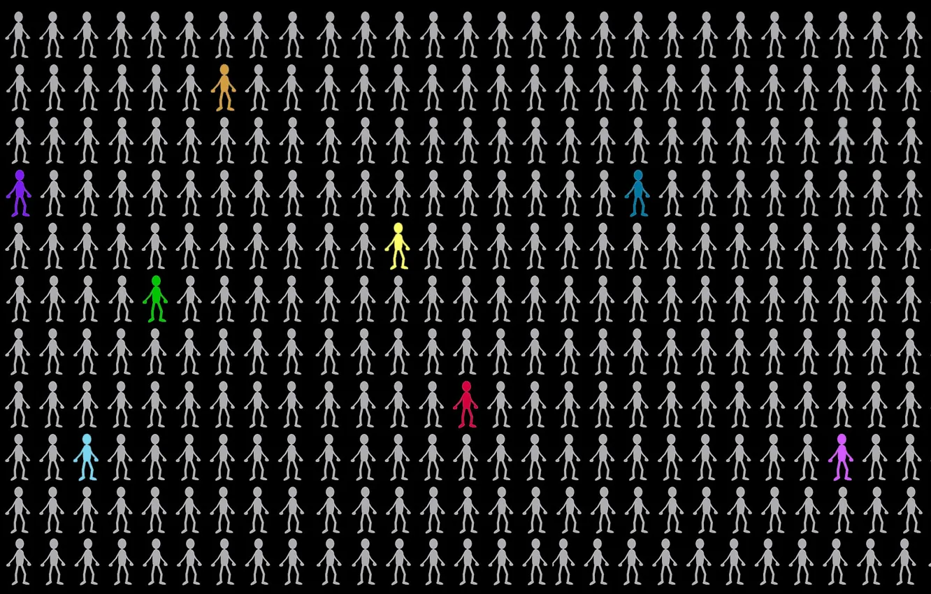 Photo wallpaper people, elected, colorful, grey people