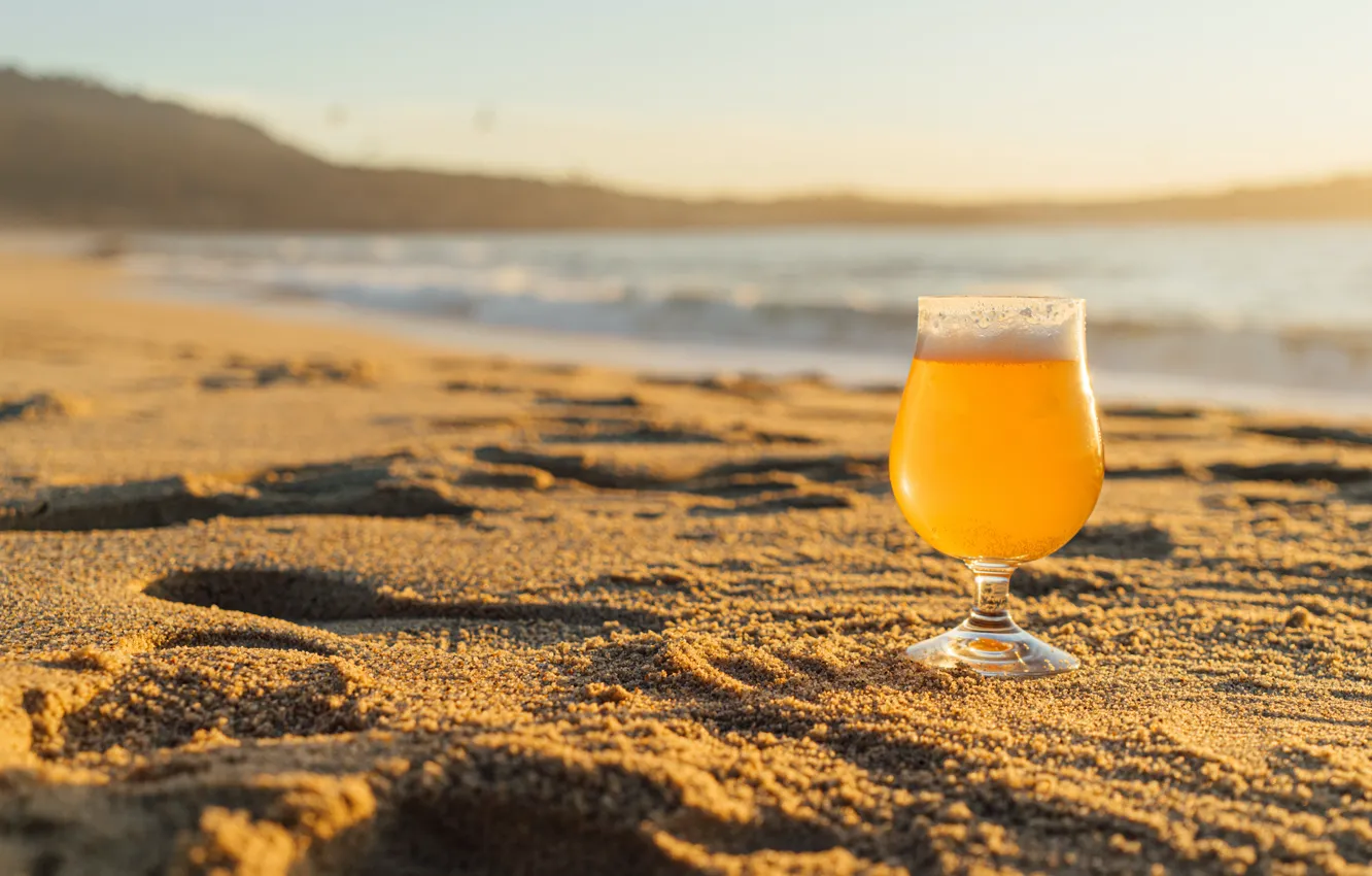 Photo wallpaper sand, sea, beach, water, nature, the ocean, beer, alcohol
