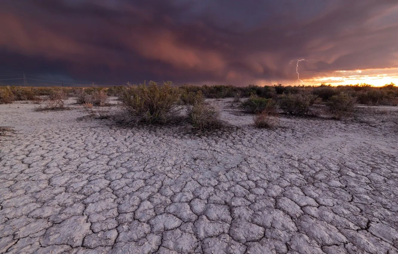 Photo wallpaper clouds, nature, desert