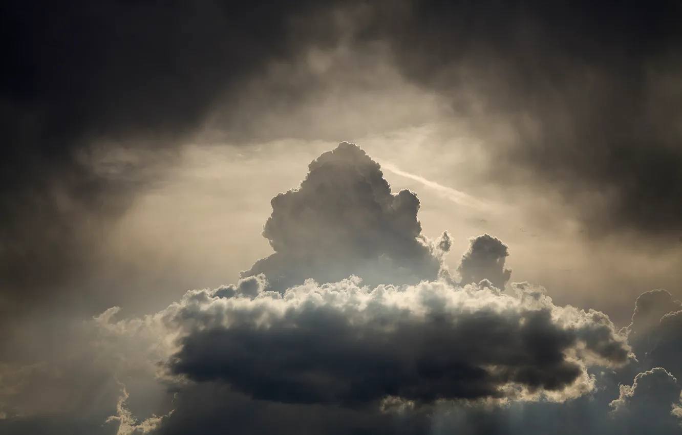 Photo wallpaper the sky, clouds, lighting