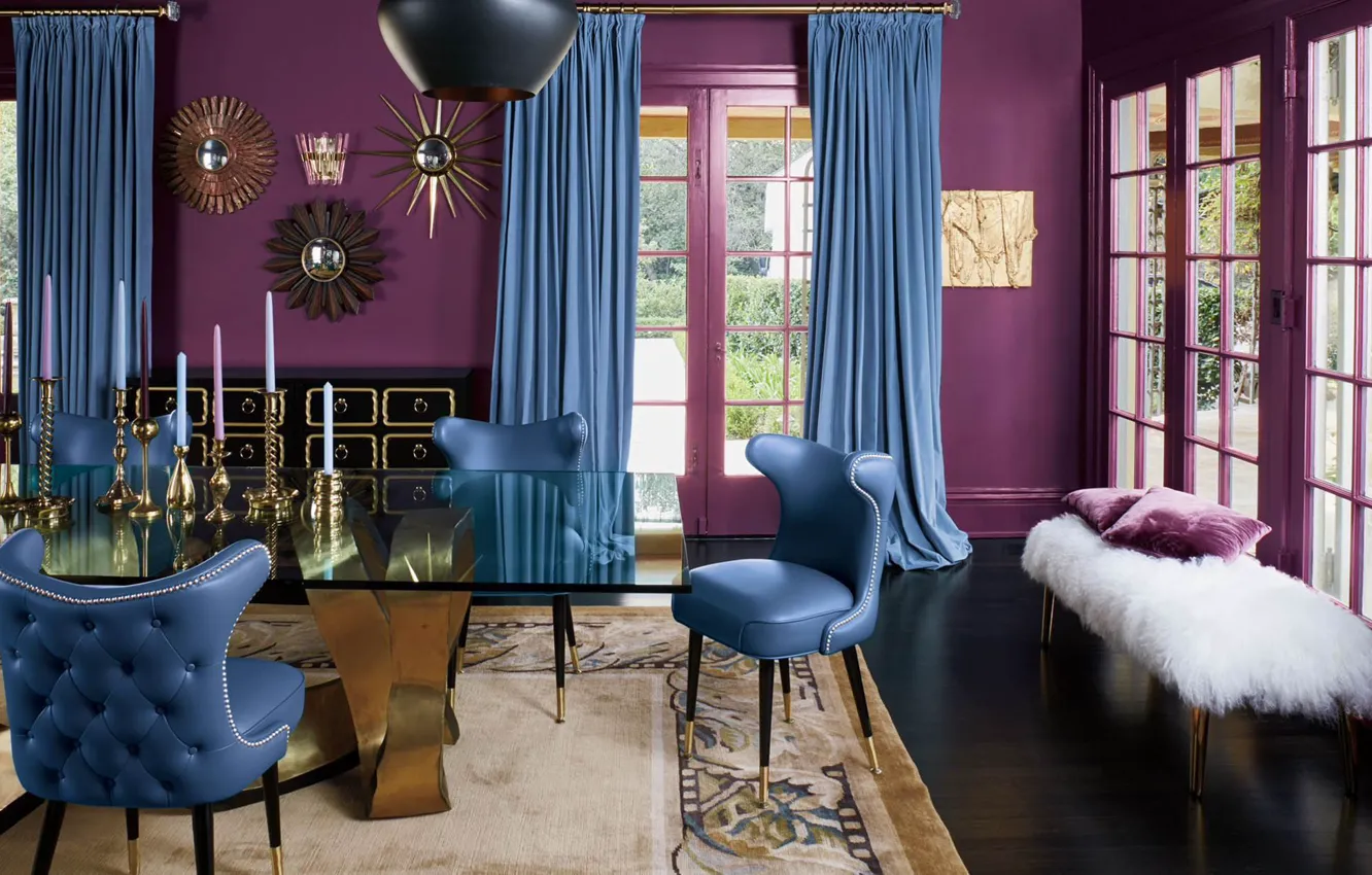 Photo wallpaper design, style, room, interior, dining room, The combination of colors, Pratt and Lambert, by Stephen …