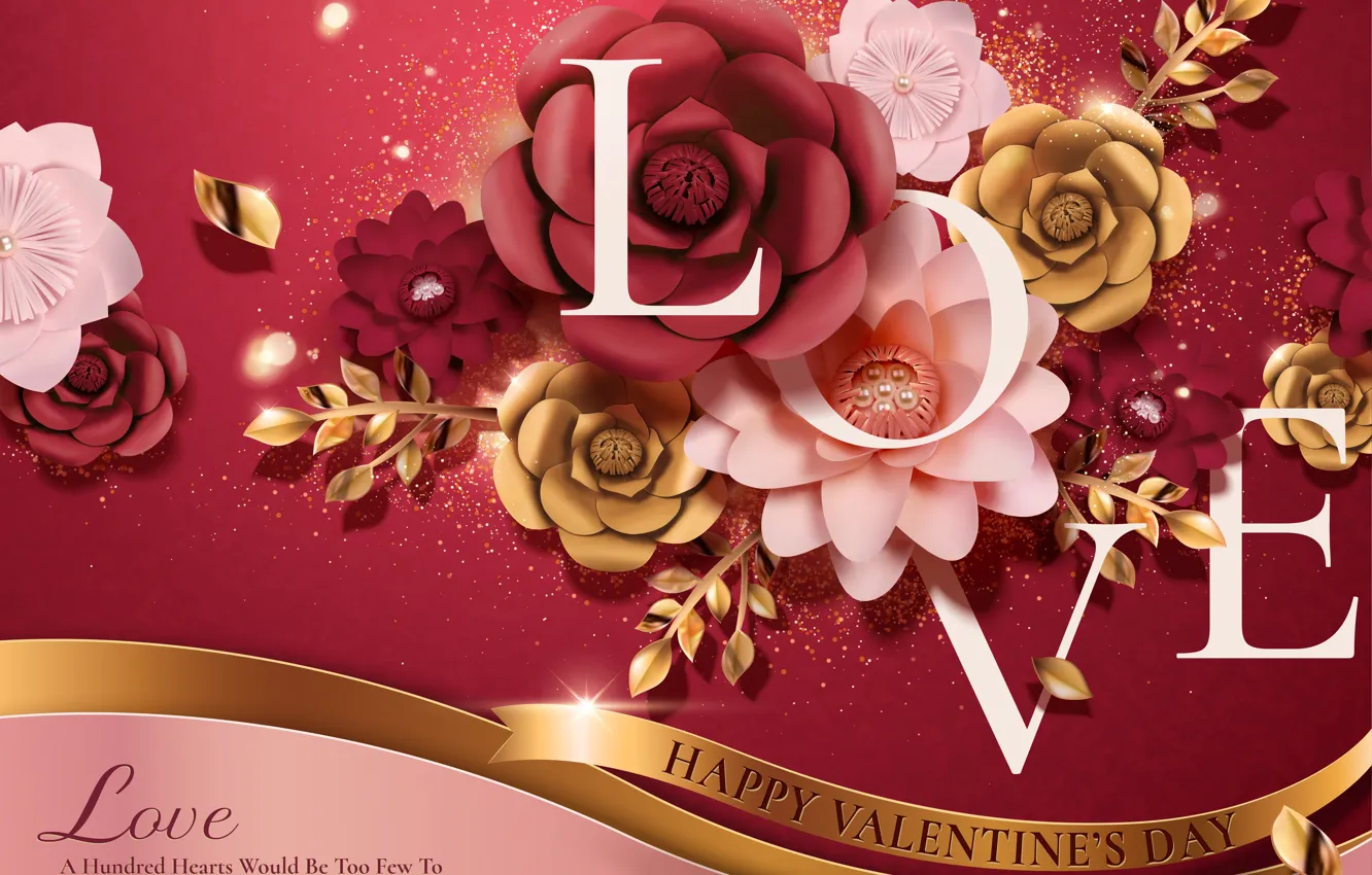 Photo wallpaper flowers, background, holiday, Valentines Day