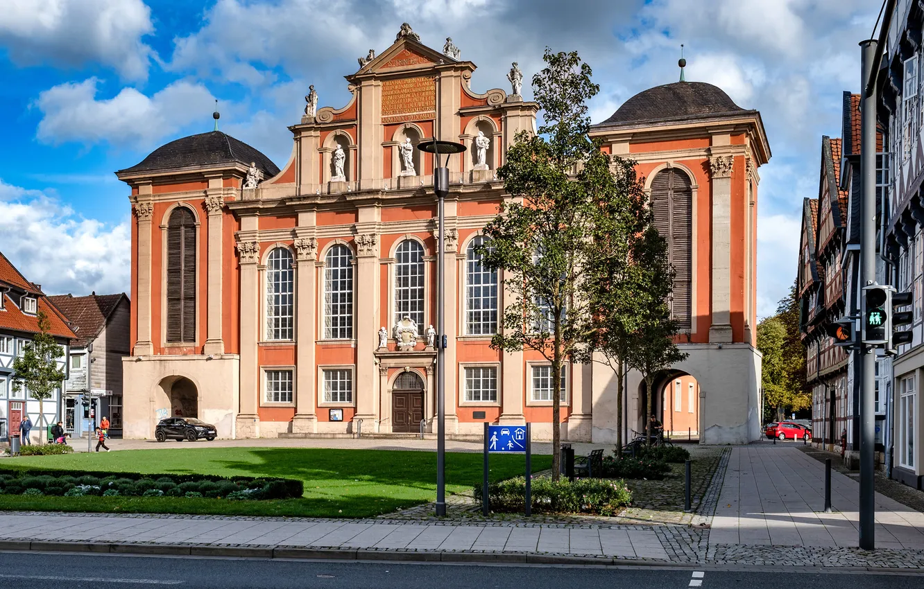 Photo wallpaper the city, home, Church, Kirchberg Germany, Wolfenbüttel