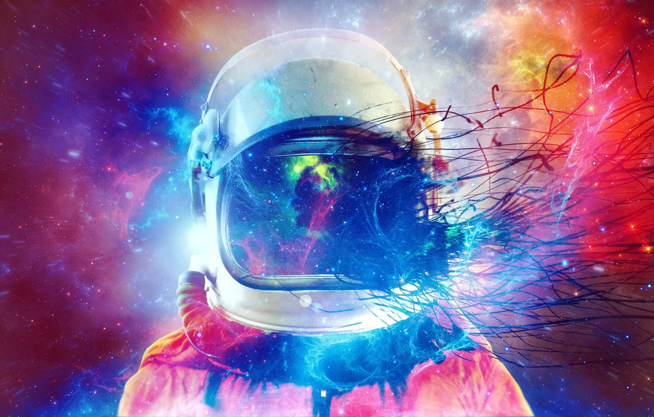 Photo wallpaper Color, Abstraction, Astronaut