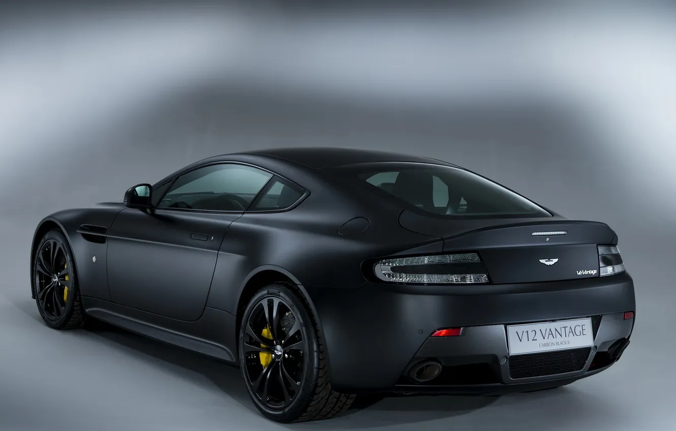 Photo wallpaper machine, Aston Martin, black, Vantage, Aston Martin, carbon, V12, Carbon Black II