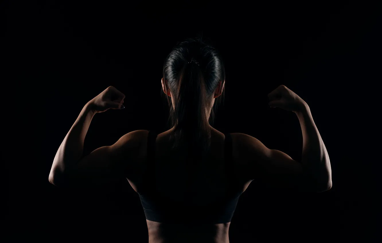 Photo wallpaper girl, background, power