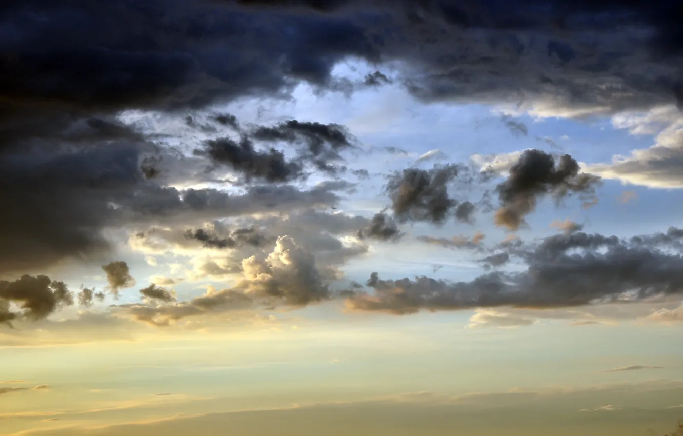 Photo wallpaper summer, the sky, clouds, sunset, clouds