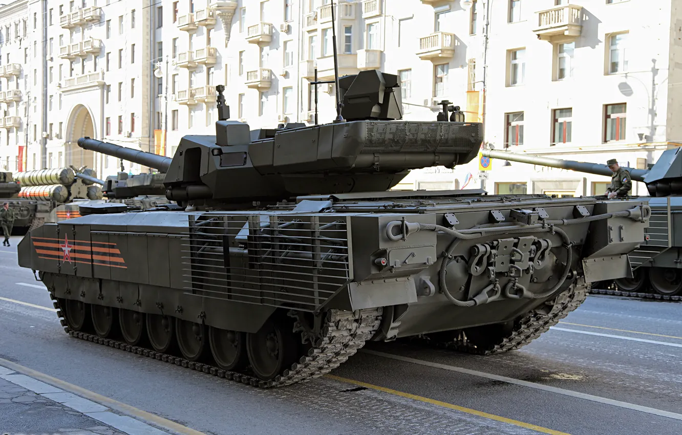 Photo wallpaper Moscow, May 9, Victory Parade, rehearsal, Armata, T-14