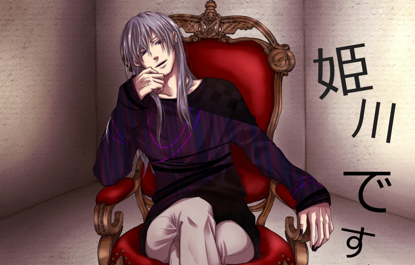 Photo wallpaper wall, chair, characters, guy, Beelzebub, Beelzebub, Himekawa Tatsuya