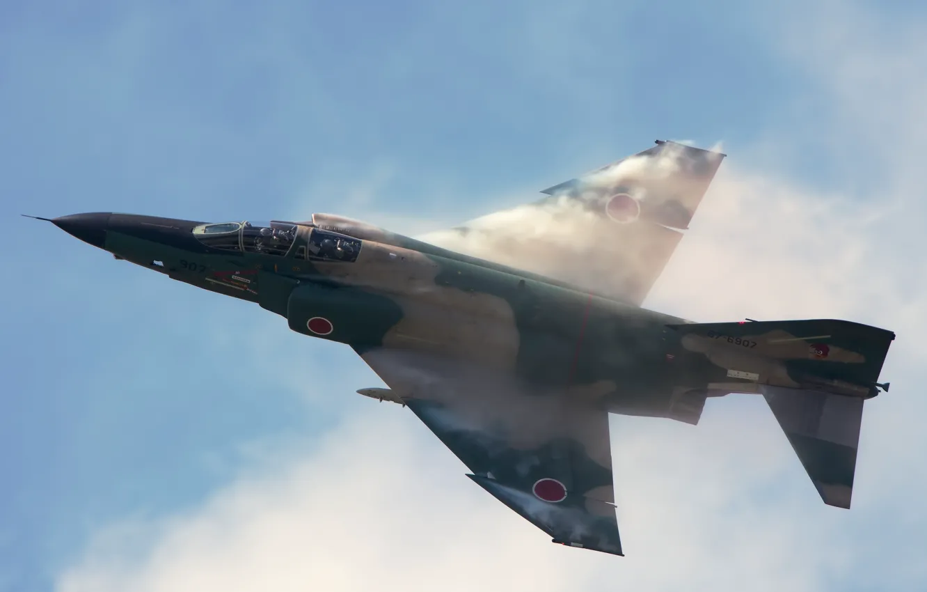 Photo wallpaper Japan, Japan, F-4 Phantom II, The air defense forces of Japan, The Effect Of Prandtl …