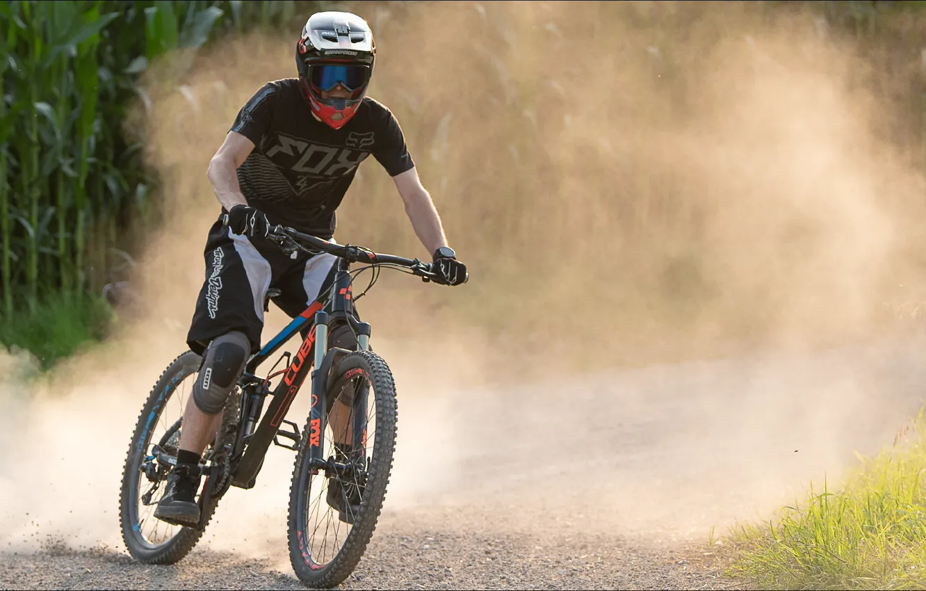 Photo wallpaper bicycle, fox, men, Sport