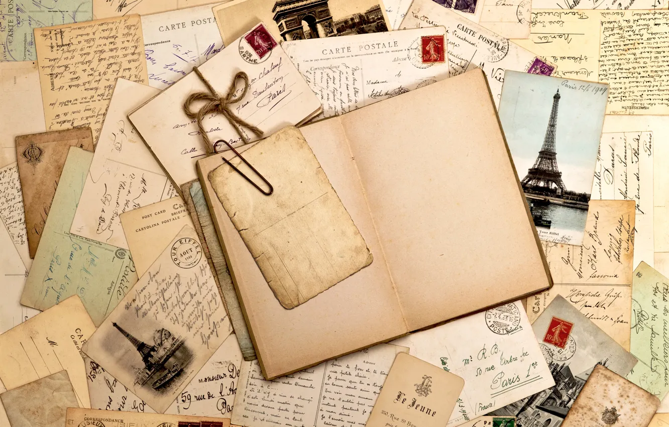 Photo wallpaper letter, retro, book, photos, vintage, page, vintage, clip