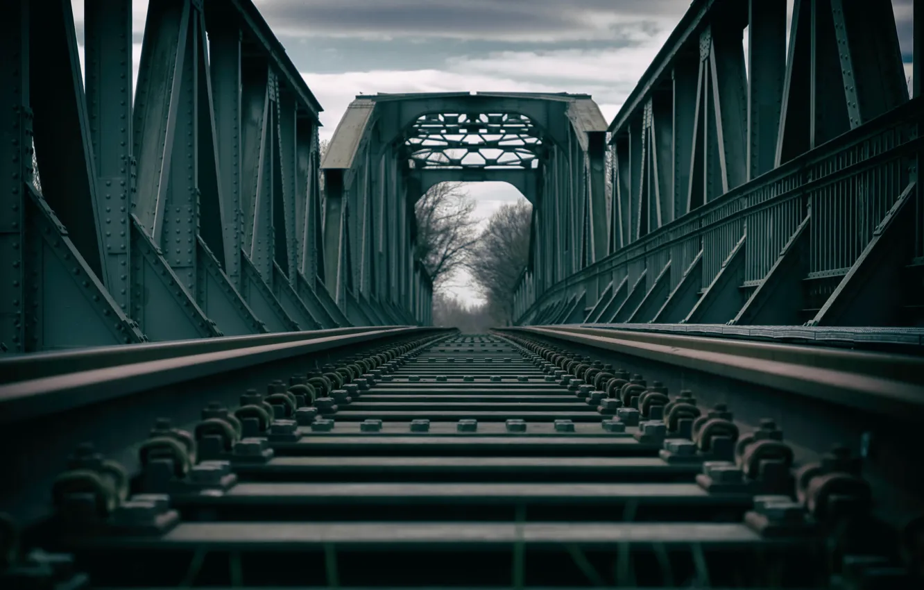 Photo wallpaper bridge, background, railroad