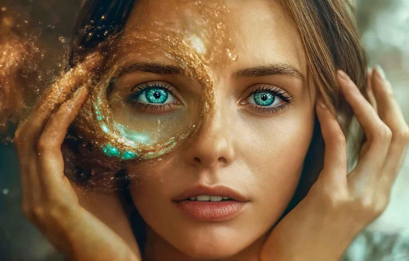 Photo wallpaper woman, portrait, AI Art