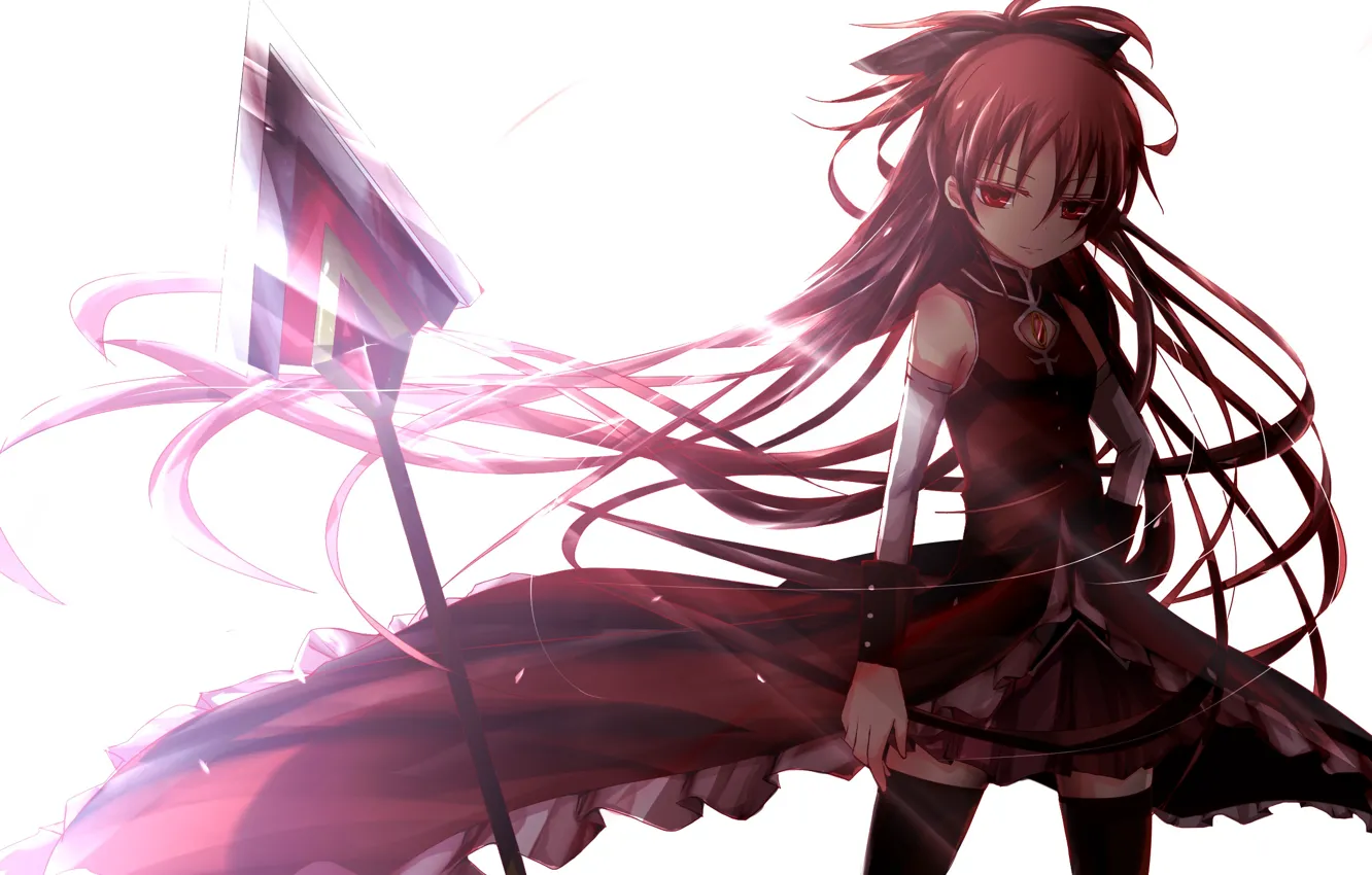 Photo wallpaper girl, weapons, anime, art, bow, mahou shoujo madoka magica, sakura kyouko, girl madoka