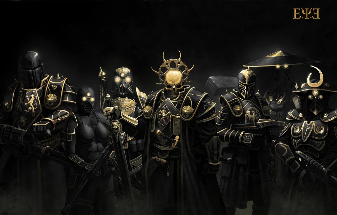 Photo wallpaper weapons, skull, armor, characters, E. Y. E: Divine Cybermancy