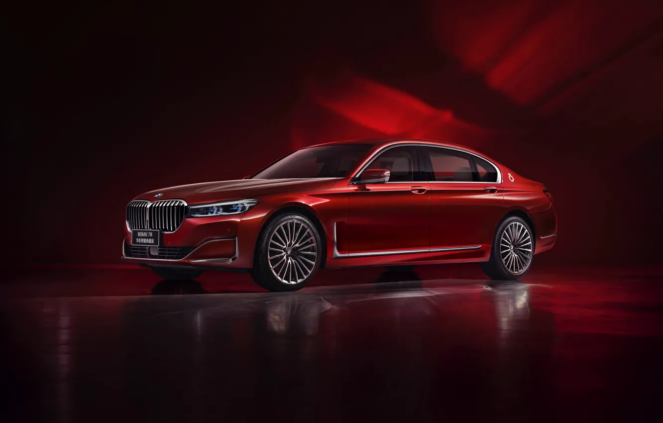 Photo wallpaper red, BMW, sedan, G12, 7, 7-series, 2019, Radiant Cadenza Immaculate Edition