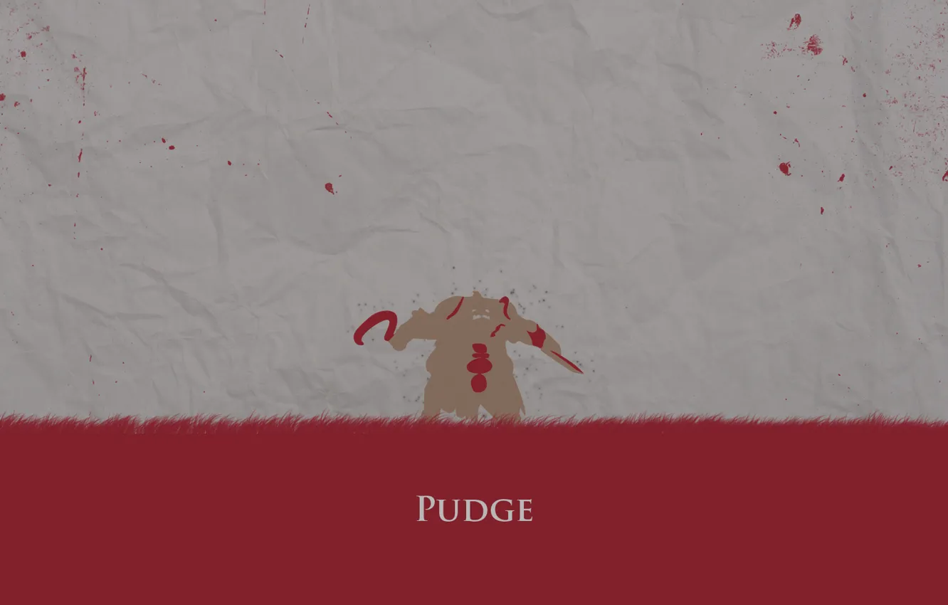 Photo wallpaper red, blood, minimalism, hero, Defense of the Ancients, dota 2, butcher, Pudge