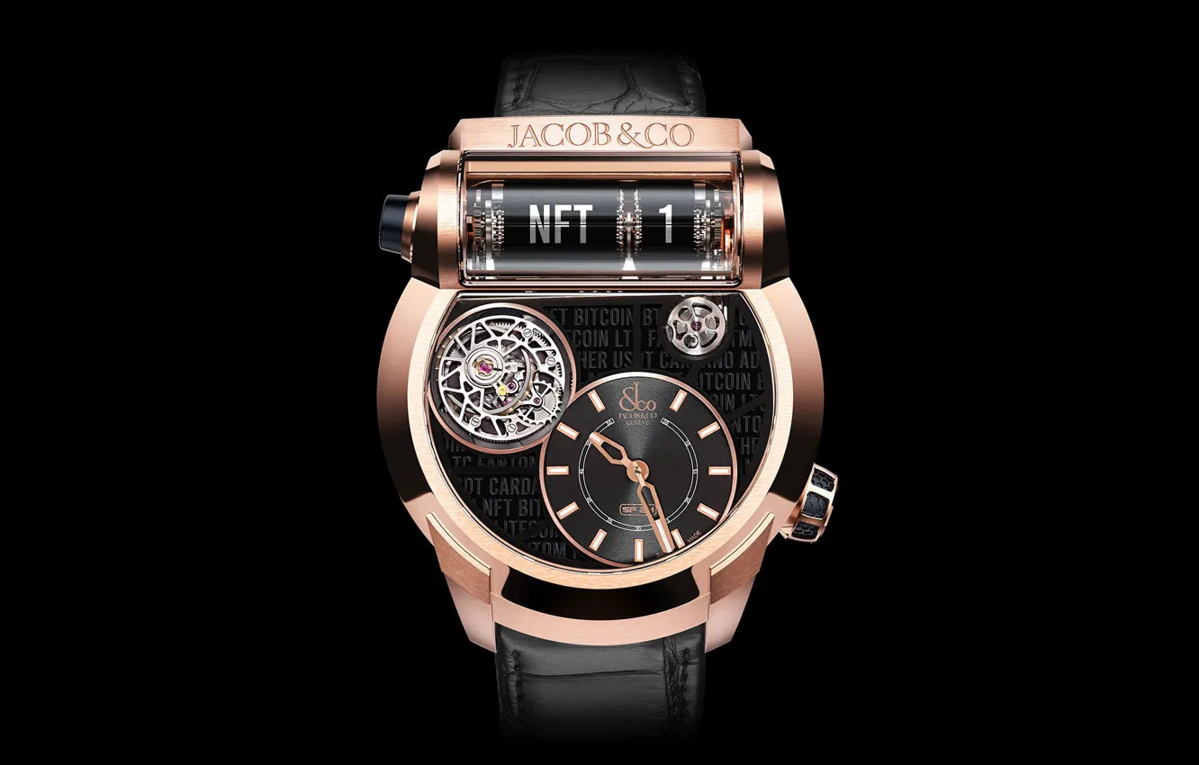 Photo wallpaper style, gold, watch, mechanism, black background, gold, luxury, luxury