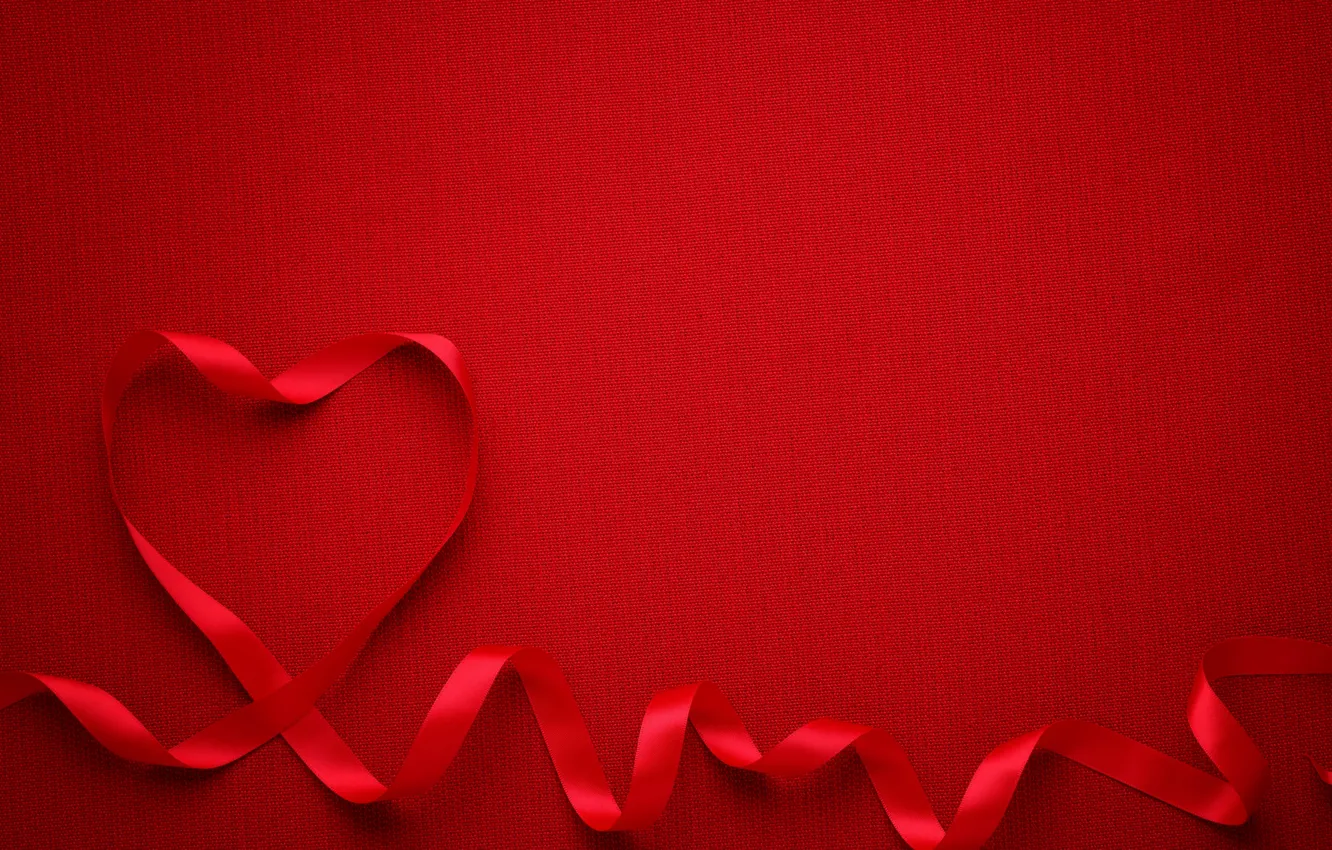 Photo wallpaper heart, tape, red, love, romantic, valentine`s day