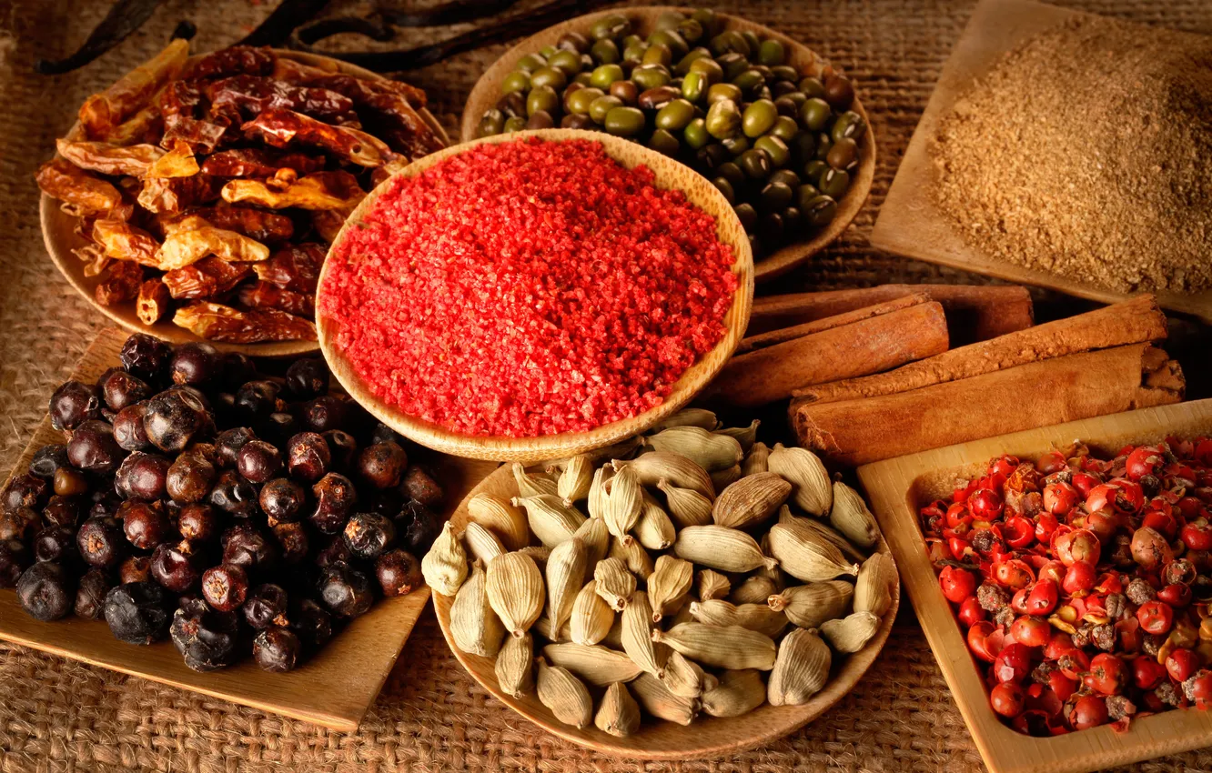 Photo wallpaper spices, seasonings, assorted