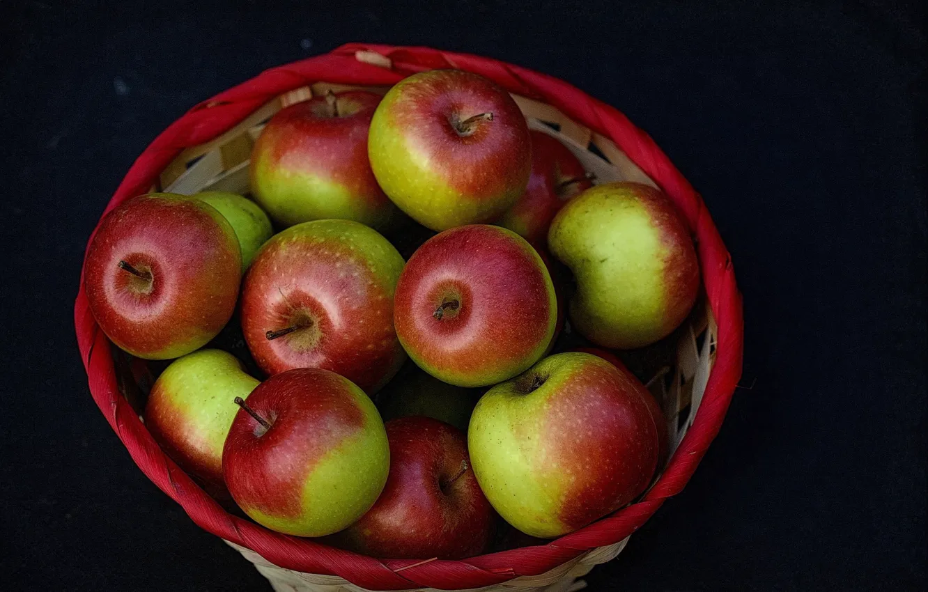 Photo wallpaper background, apples, basket