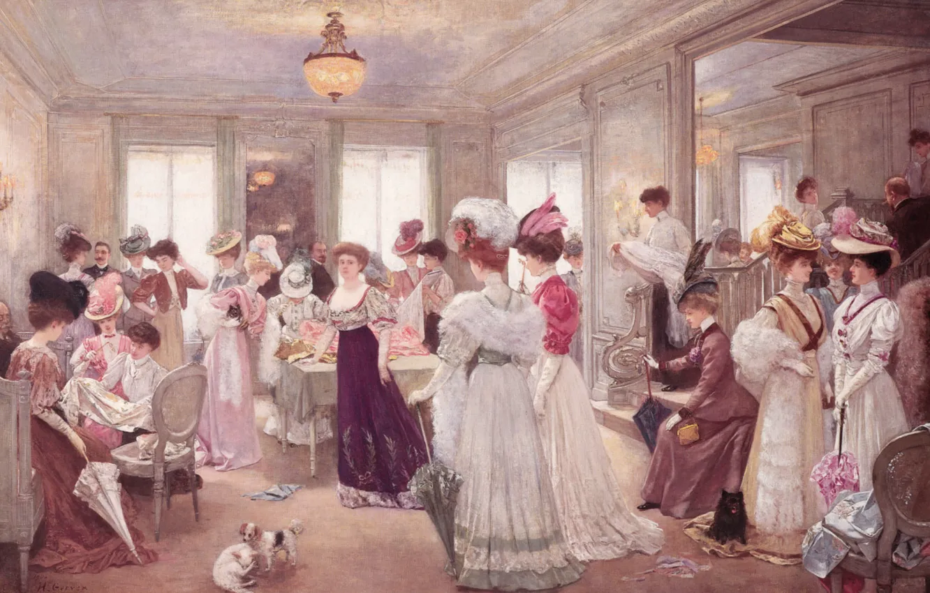 Photo wallpaper outfit, dog, lady, welcome